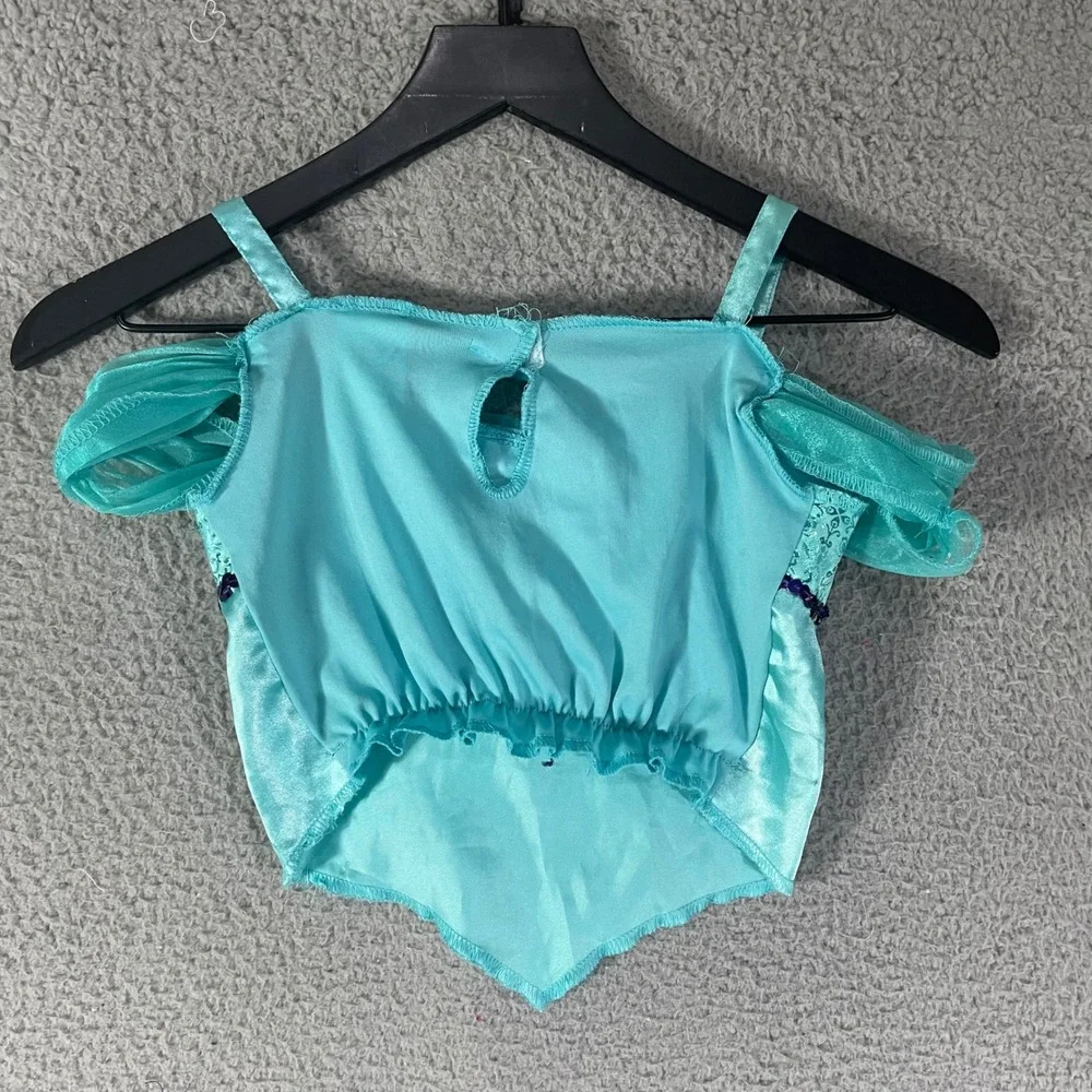 Disney Princess Jasmine Girls 4 6 Turquoise Costume Top Bodysuit No Bottoms Kids